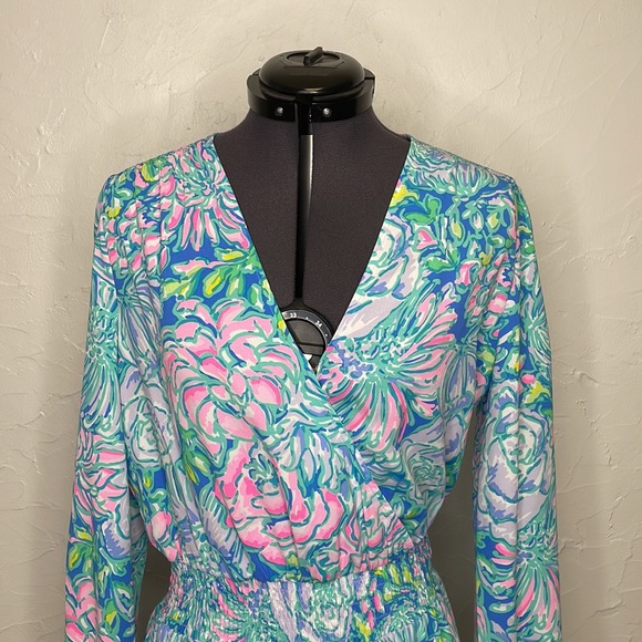 Lilly Pulitzer Christiana Multi In Full Bloom Smocked Stretch Dress - Picture 4 of 12